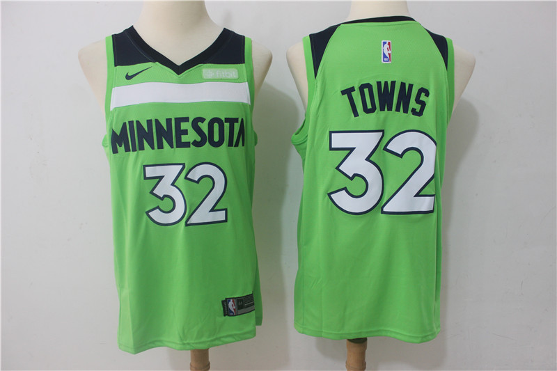 Men Minnesota Timberwolves #32 Towns Green Game Nike NBA Jerseys->->NBA Jersey